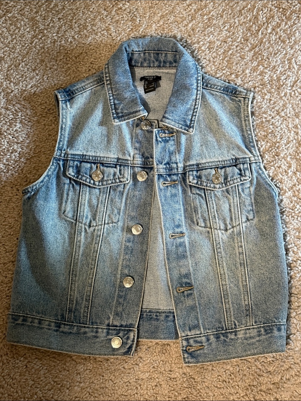 Forever 21 Light Blue Denim Vest